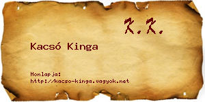 Kacsó Kinga névjegykártya